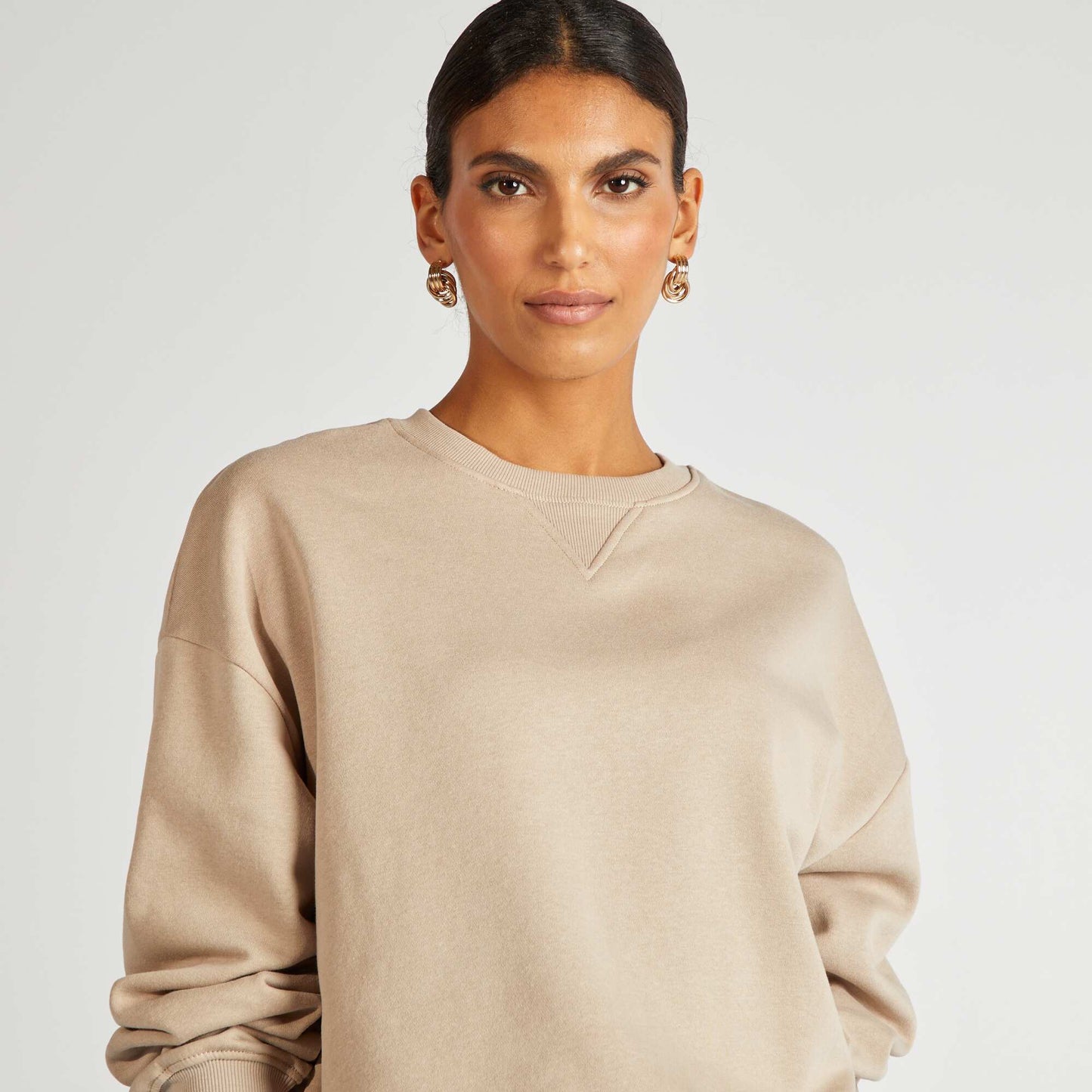 Plain sweatshirt BEIGE