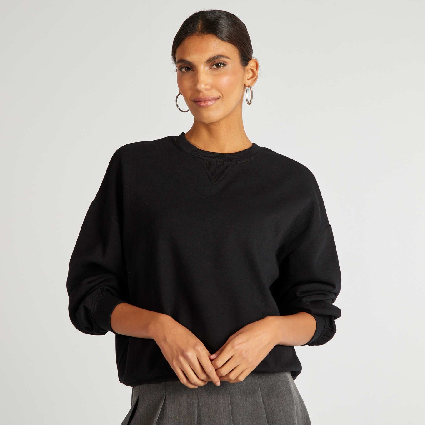 Plain sweatshirt BLACK