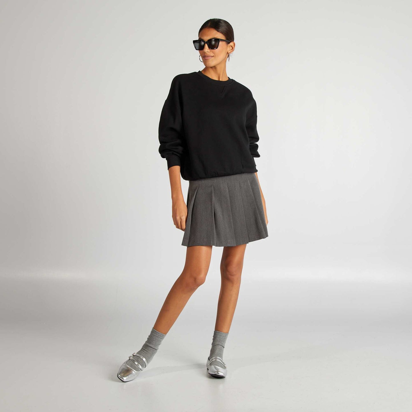 Plain sweatshirt BLACK