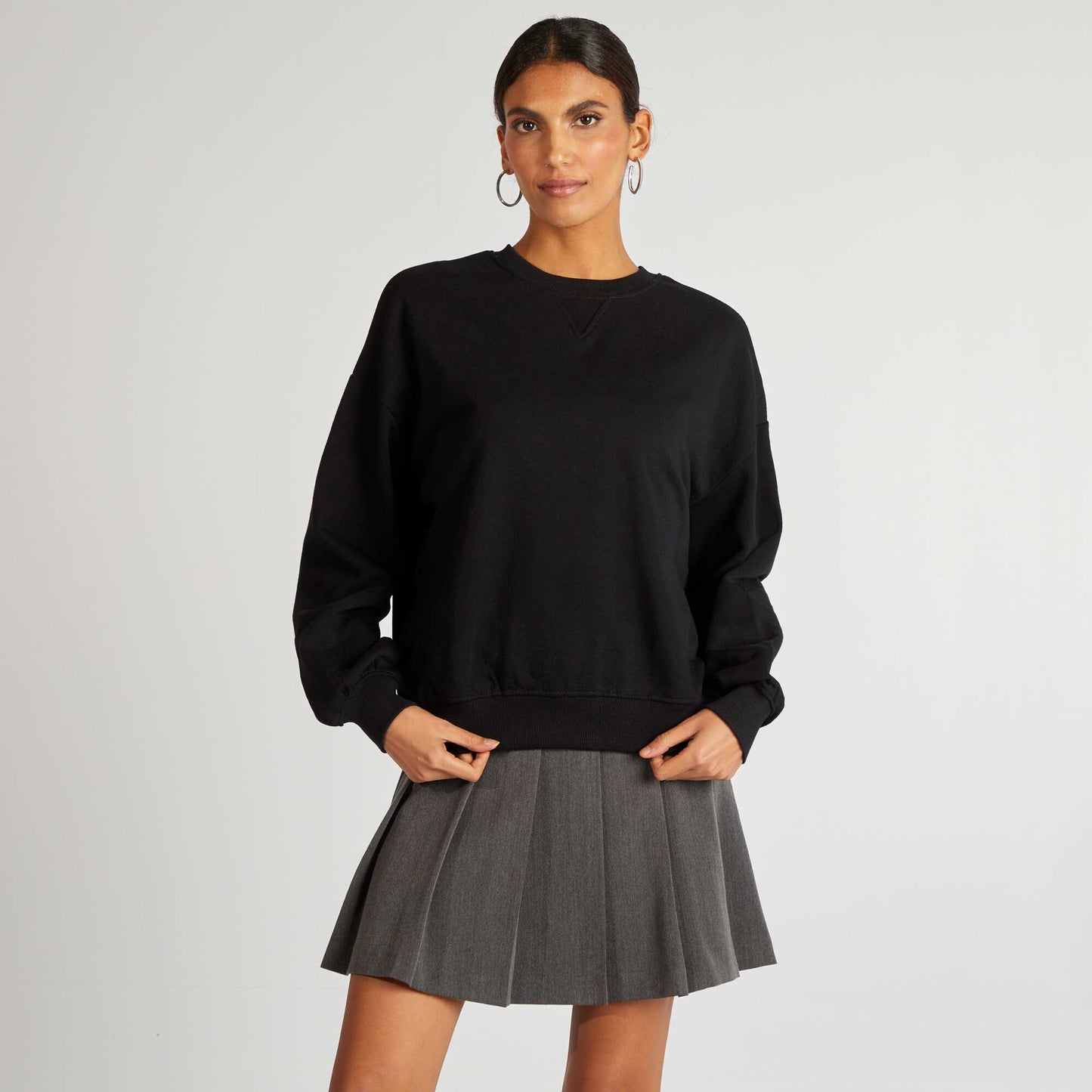 Plain sweatshirt BLACK