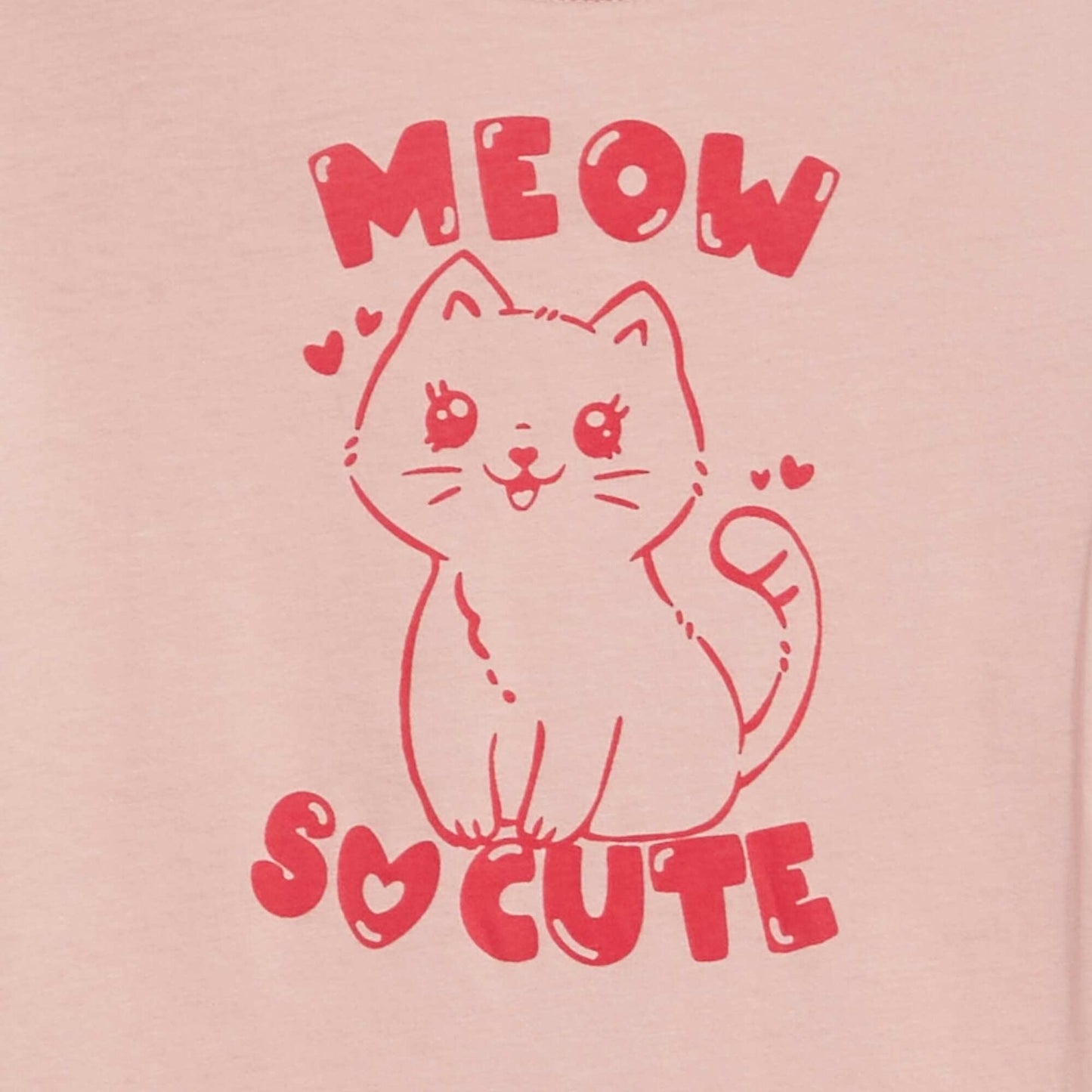 تي شيرت جيرسيه محبوك مطبوع باللون الوردي