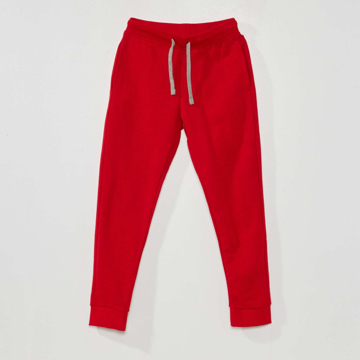 Plain sweatshirt fabric trousers RED