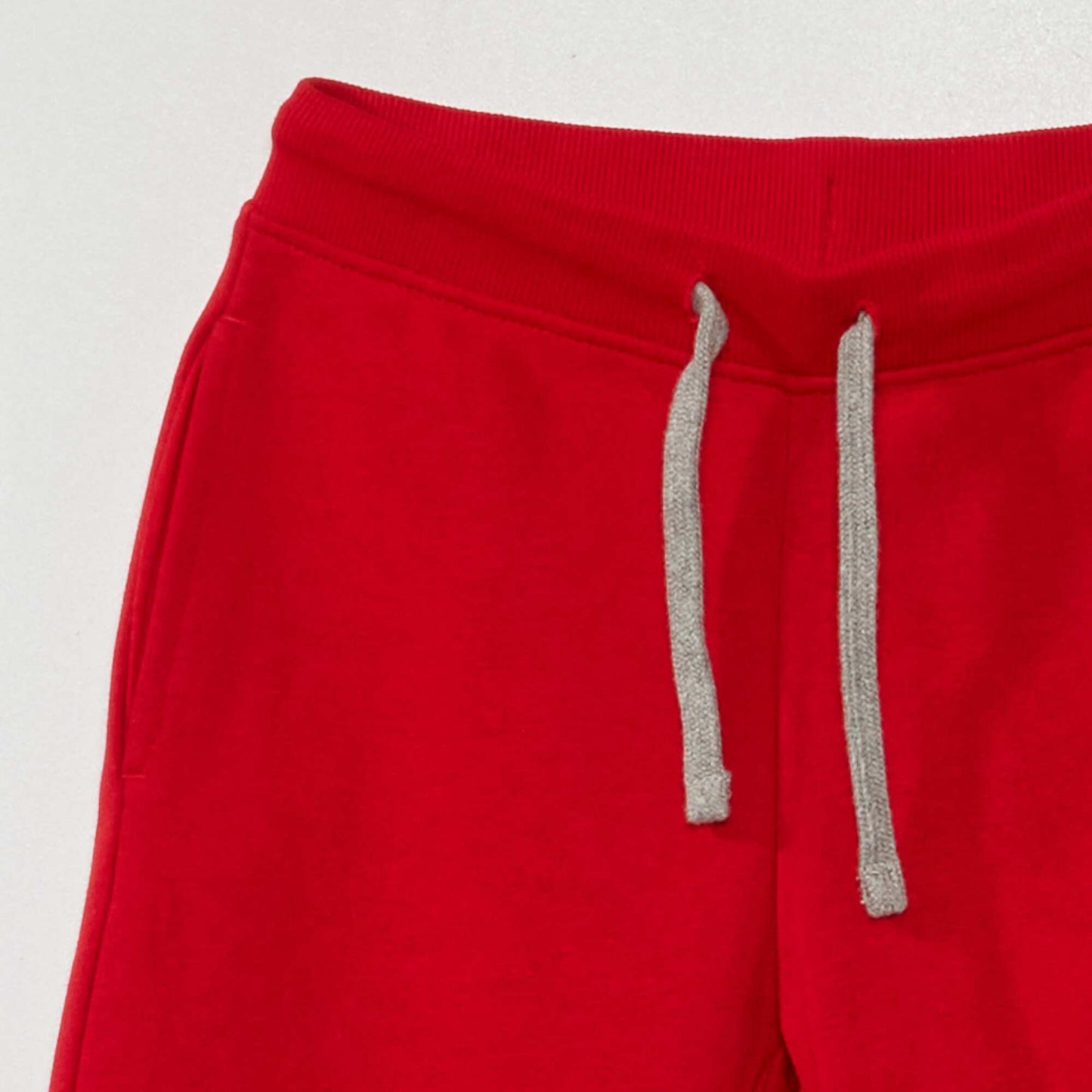 Plain sweatshirt fabric trousers RED