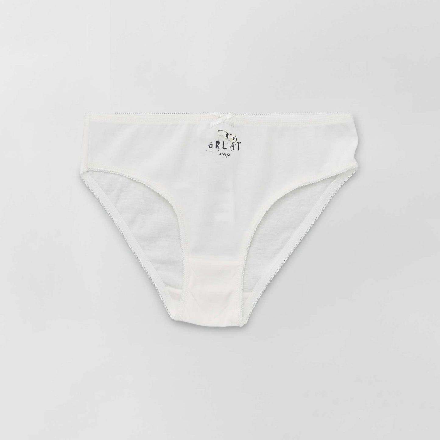 Jersey briefs with pretty bow - Pack of 4 WHITE