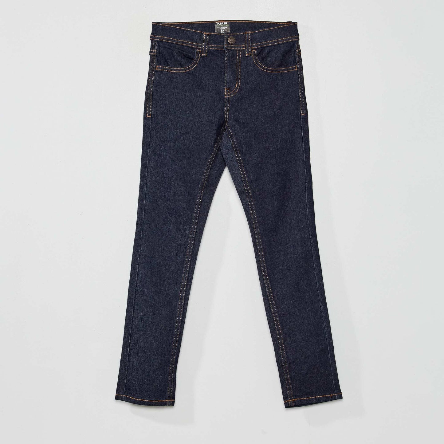 Skinny jeans with adjustable waist BLUE