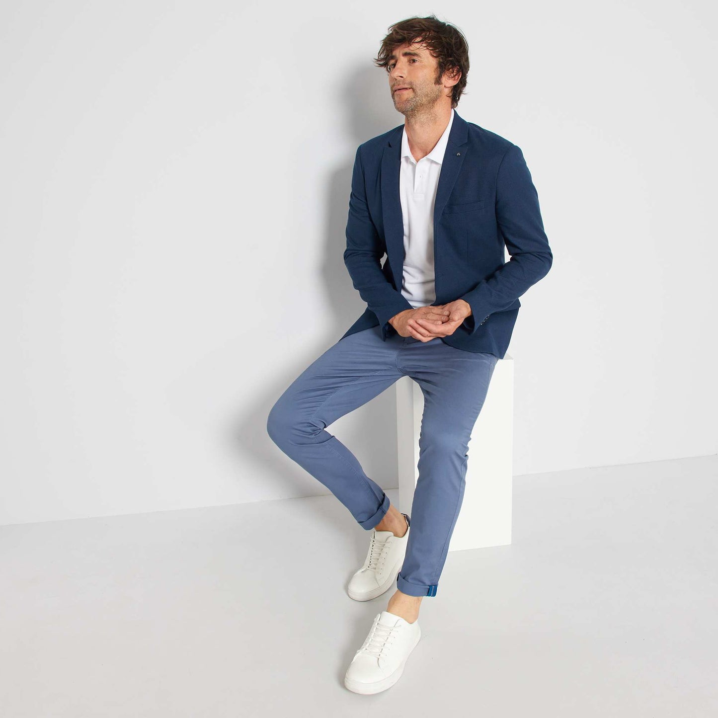 Stretch skinny chinos - L32 BLUE