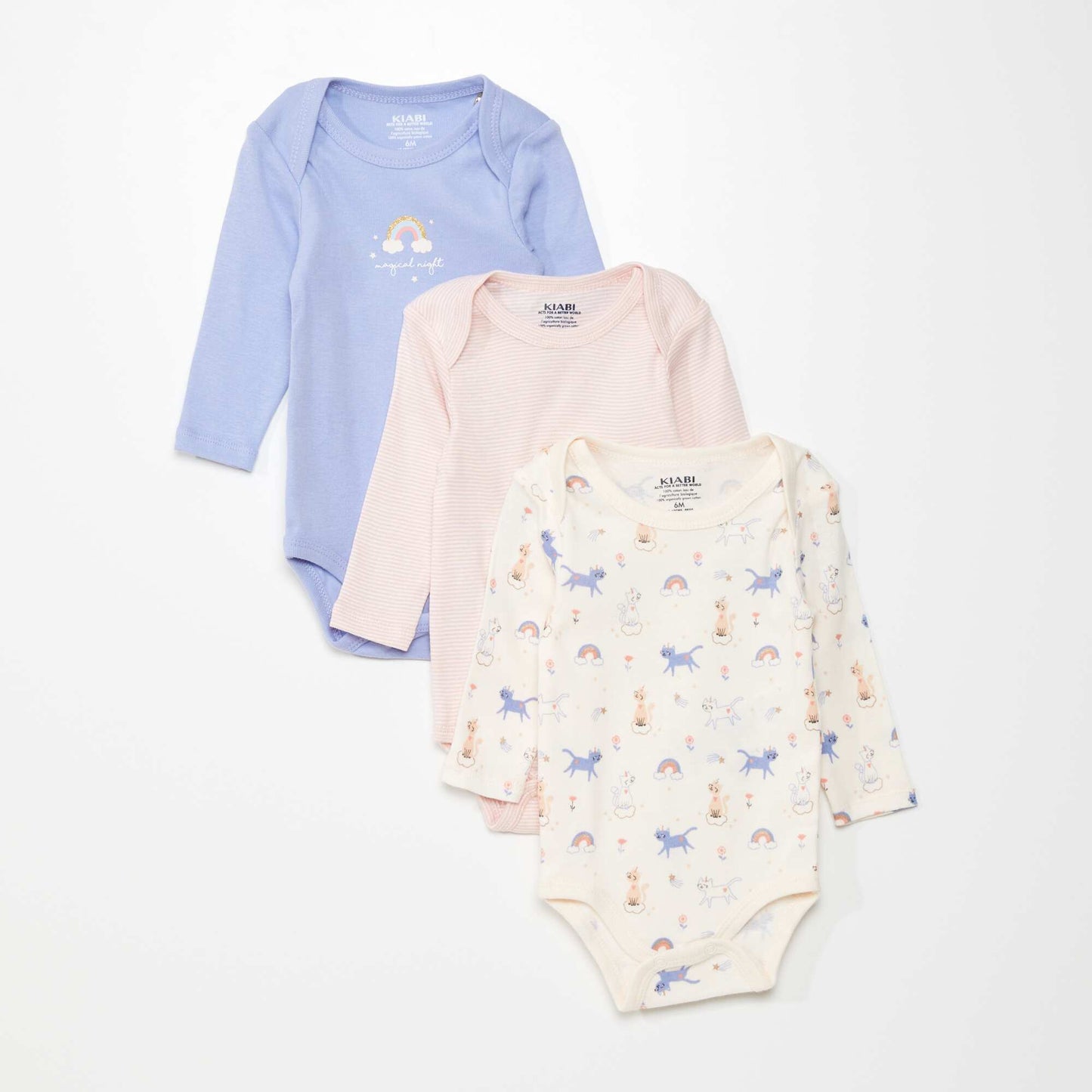 Pack of 3 long-sleeved bodies LUDI GIRL