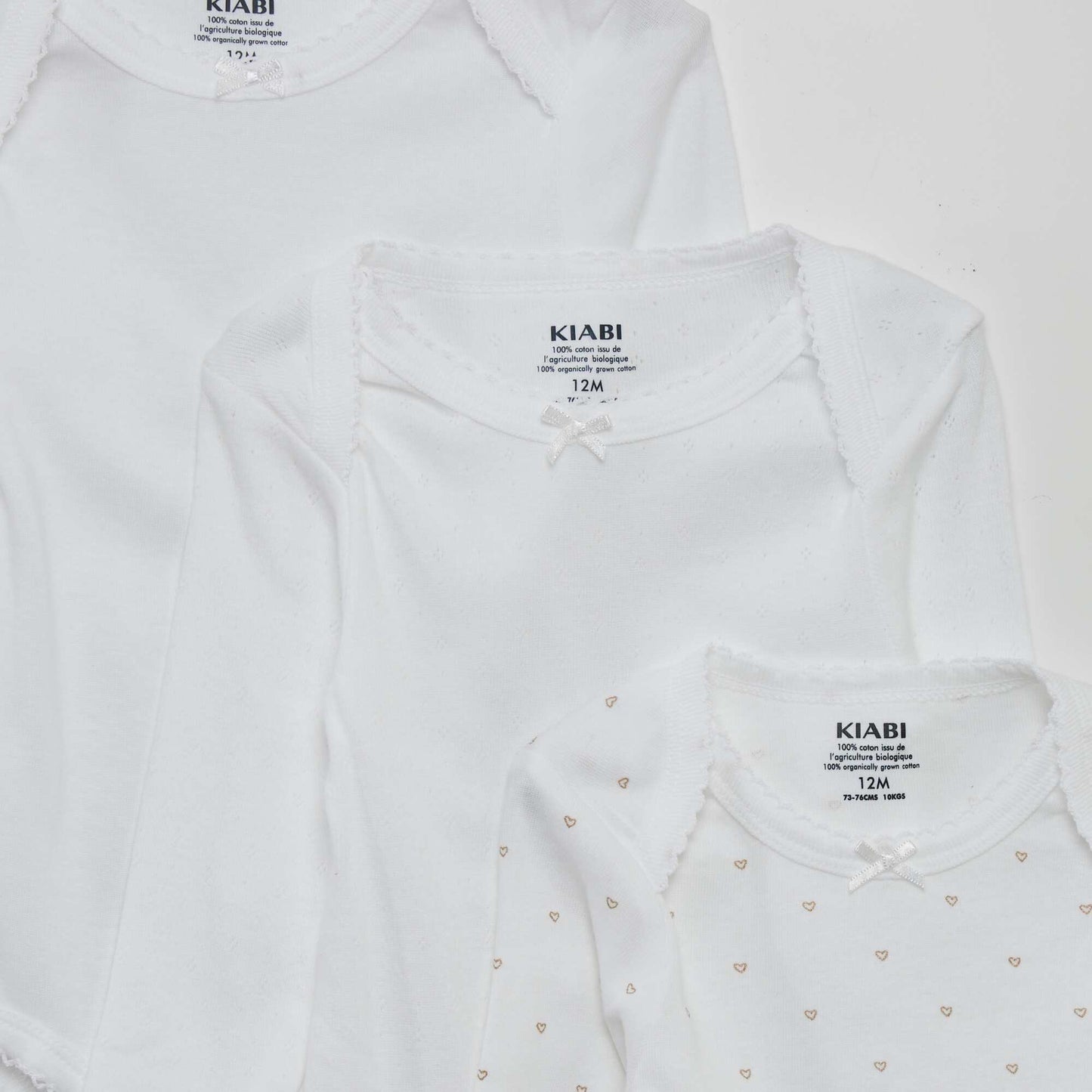 Pack of 3 long-sleeved bodies WHITE
