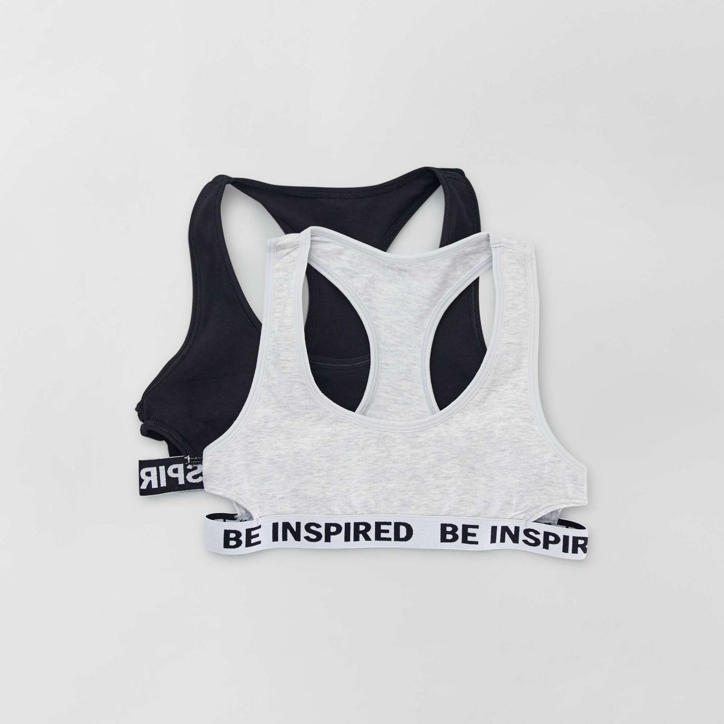 Racerback sports bralette - Pack of two black