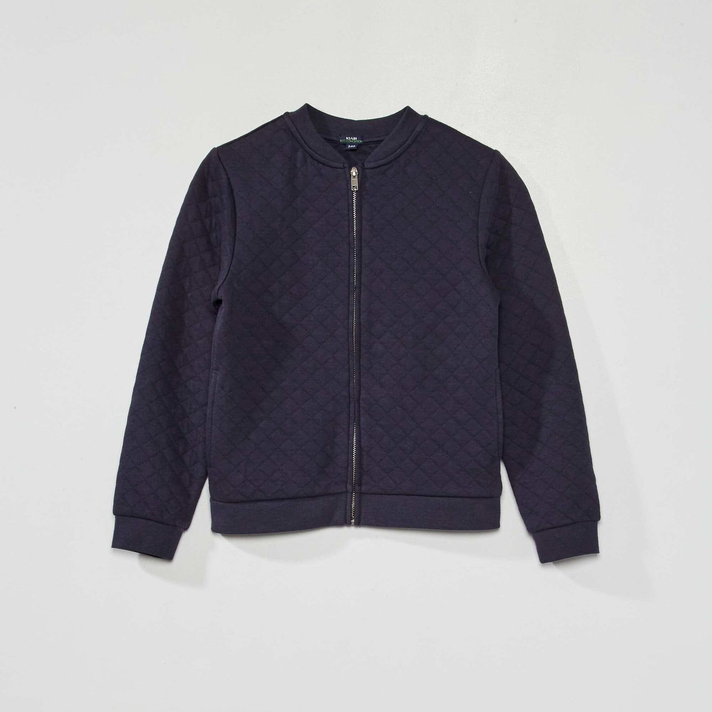 Zip-up jersey sweatshirt blue