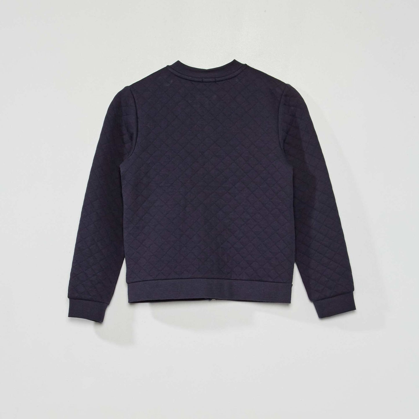 Zip-up jersey sweatshirt blue