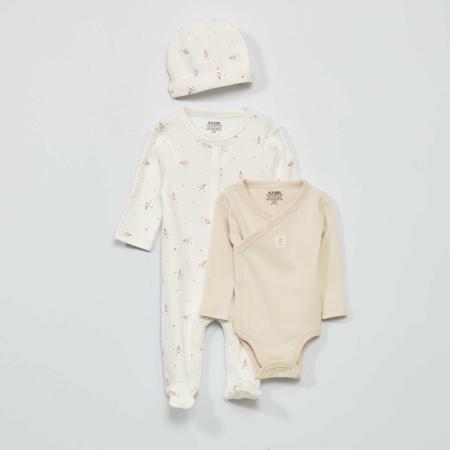 Sleepsuit and bodysuit - 2-piece set WHITE