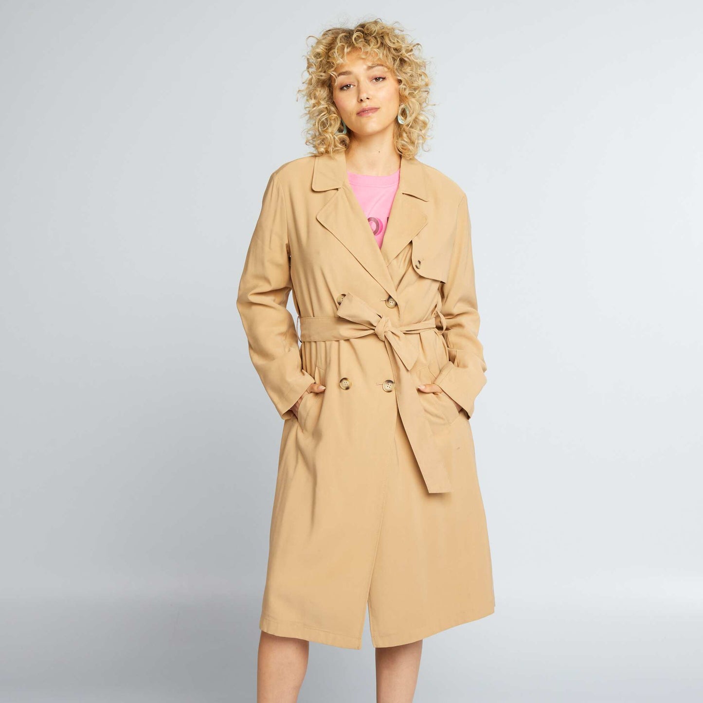 Flowing trench coat BEIGE