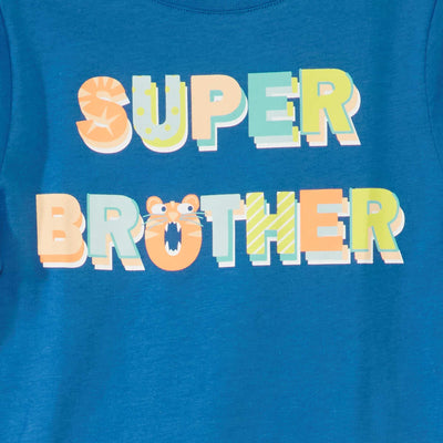 تي شيرت مطبوع باللون الأزرق