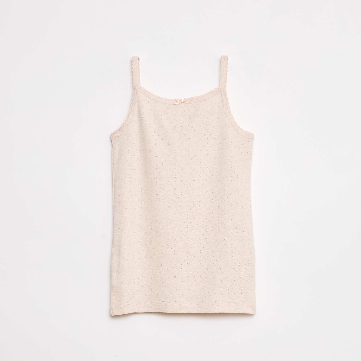 Pack of 3 pointelle knit vest tops WHITE