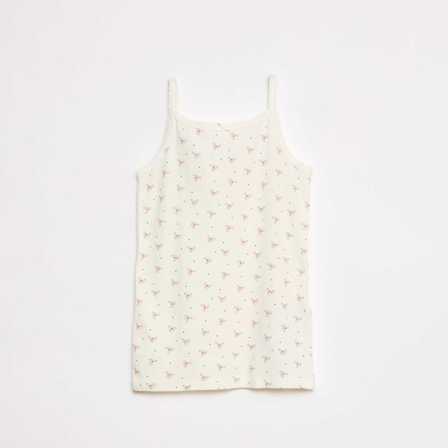 Pack of 3 pointelle knit vest tops WHITE