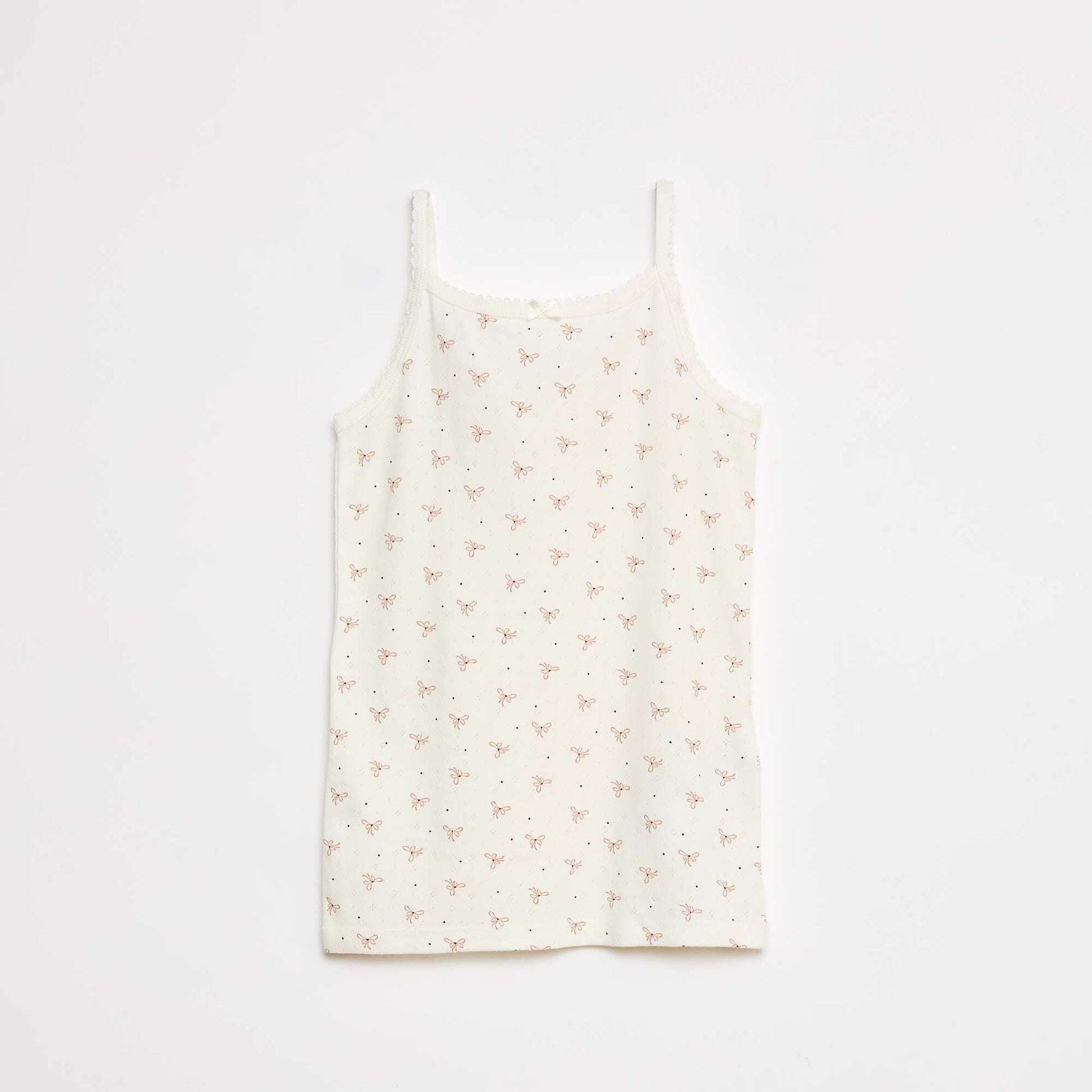 Pack of 3 pointelle knit vest tops WHITE