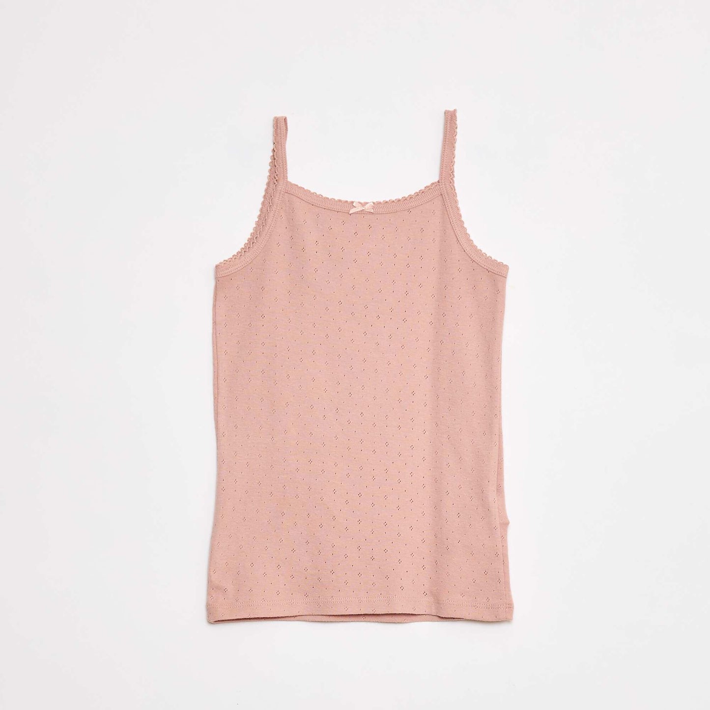 Pack of 3 pointelle knit vest tops WHITE