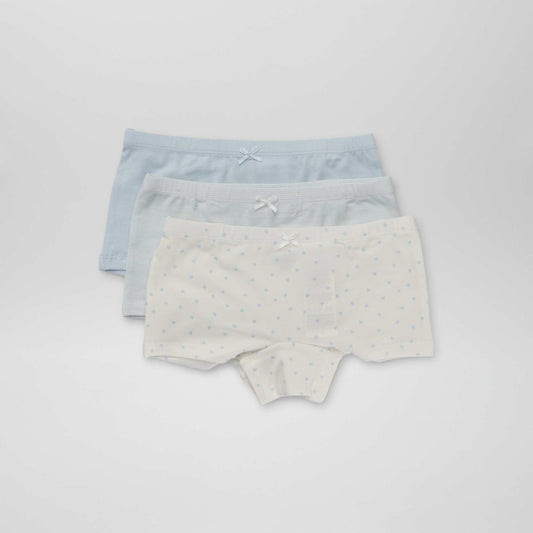 Pack of 3 pairs of boy shorts BLUE