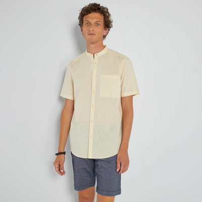 Shirt with mandarin collar YELLOW