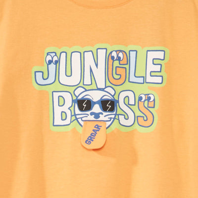 تي شيرت جيرسي مرح باللون البرتقالي