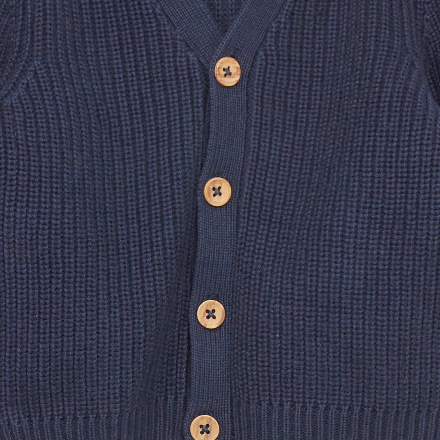 Fisherman's rib knit cardigan blue