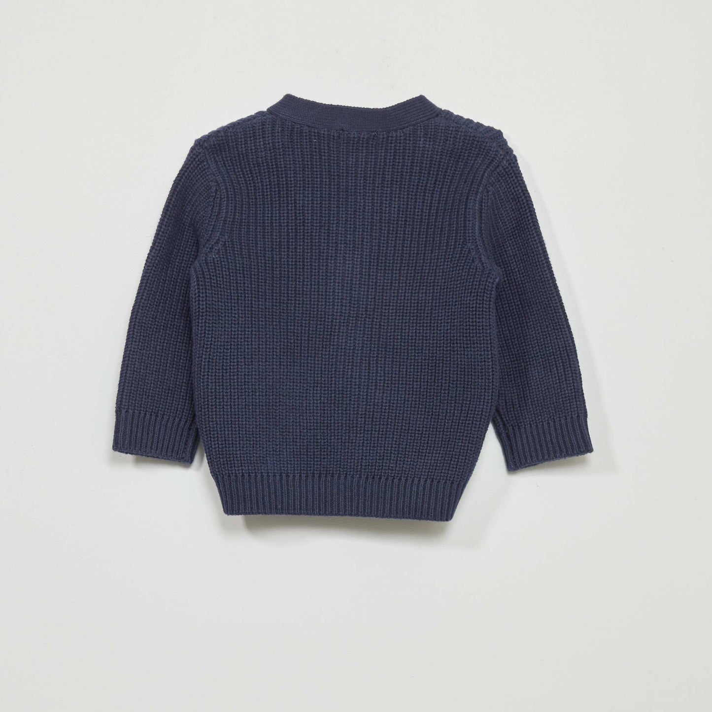 Fisherman's rib knit cardigan blue