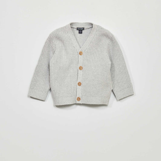 Fisherman's rib knit cardigan VL_GREY