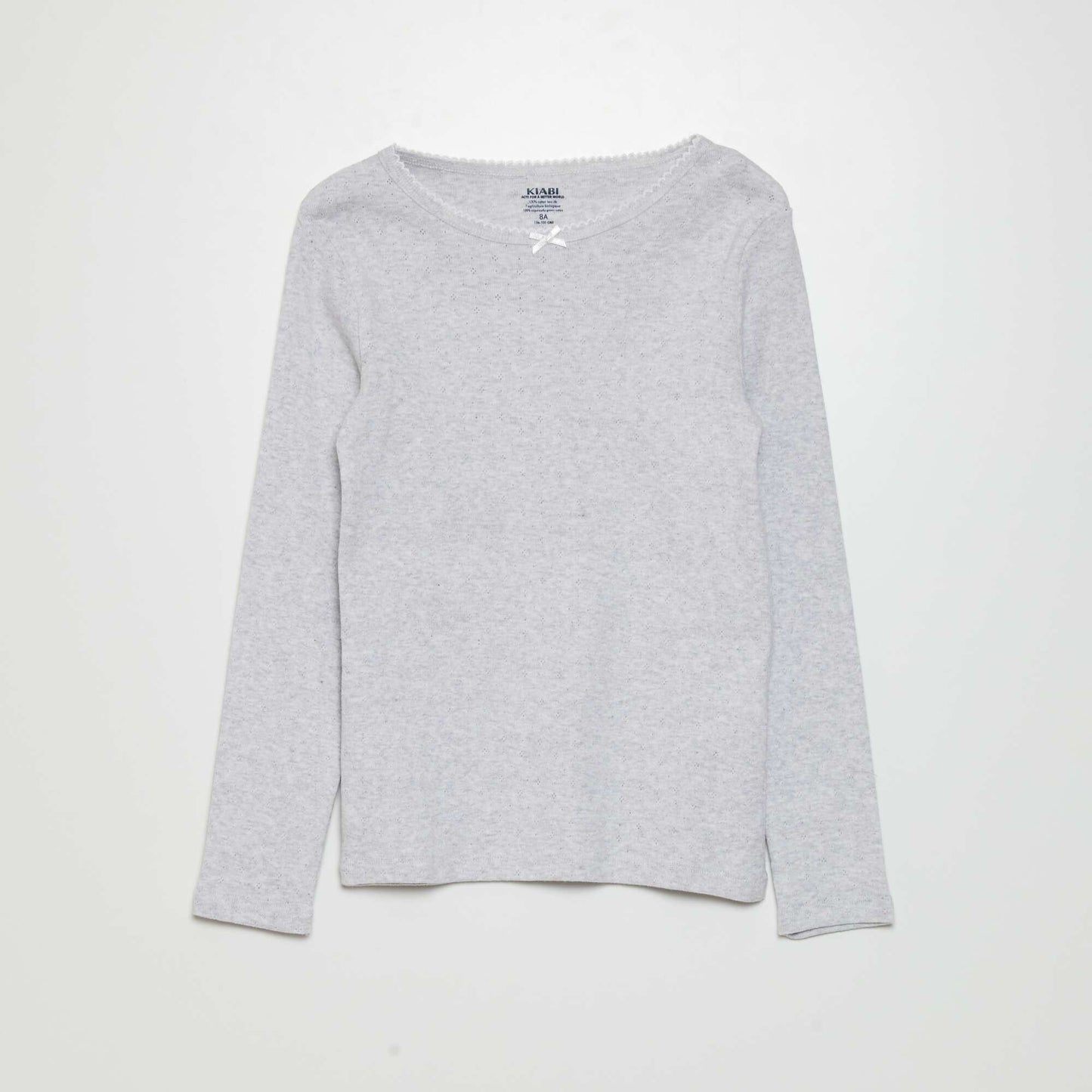 Pointelle knit T-shirt WHITE