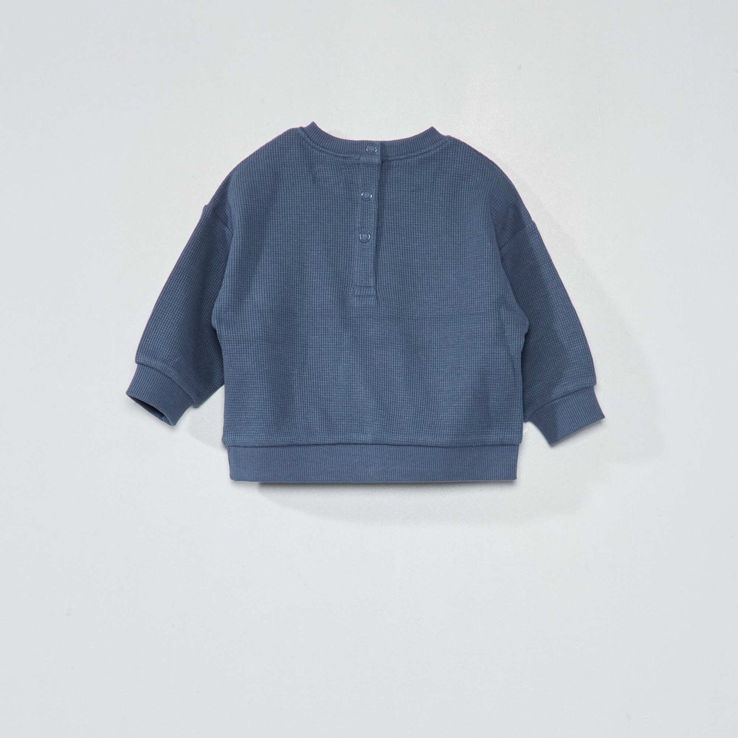 Waffle-knit sweatshirt BLUE