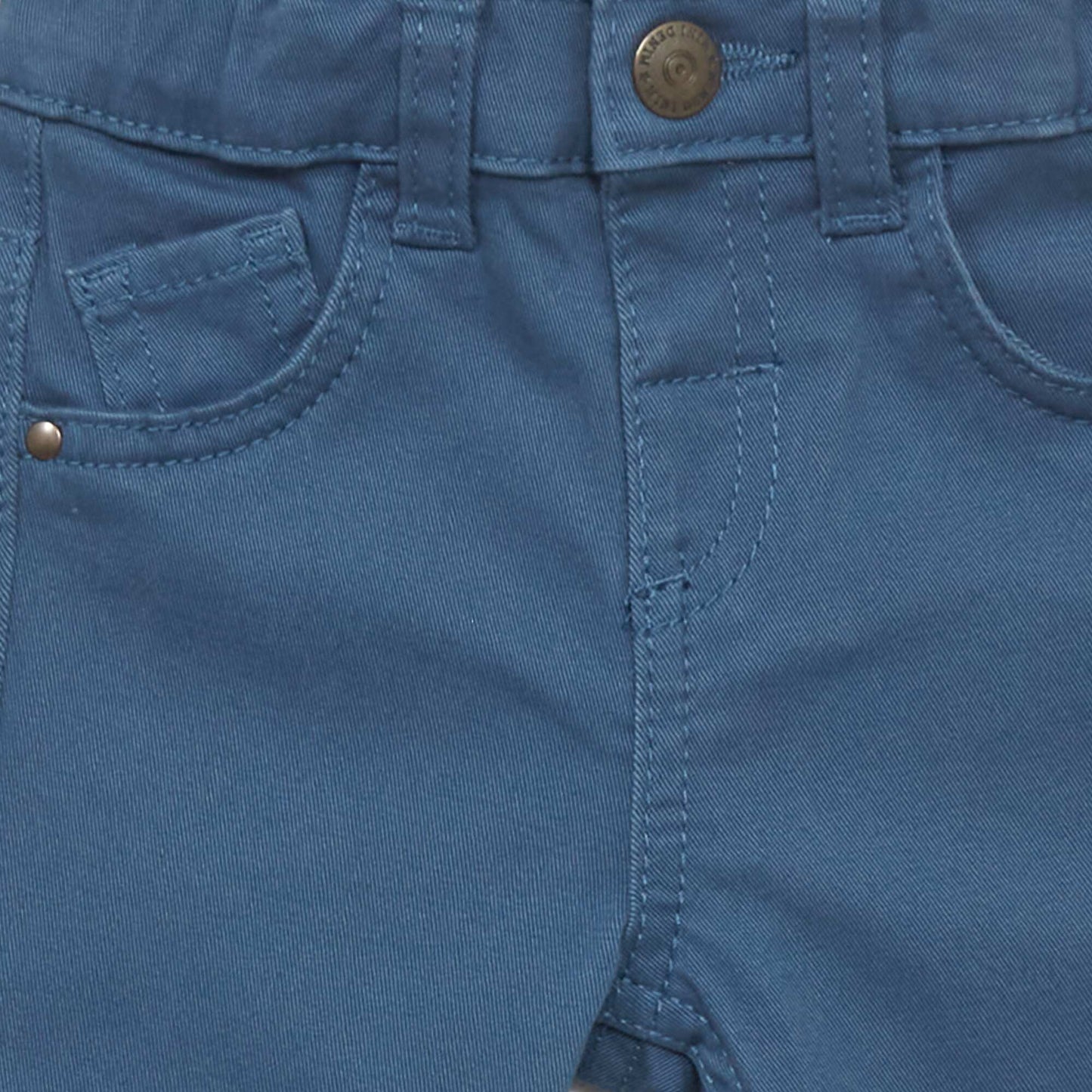 Slim-fit twill trousers with adjustable waist blue
