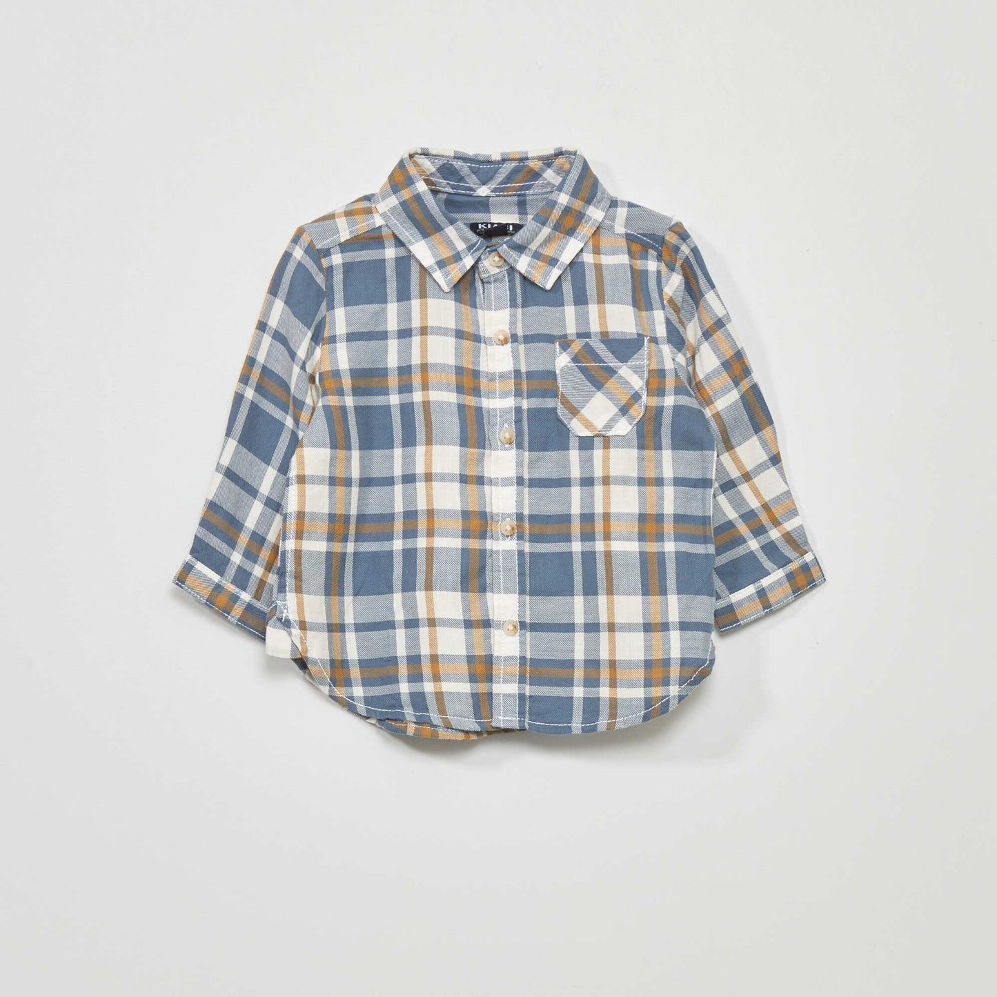 Twill checked shirt BLUE