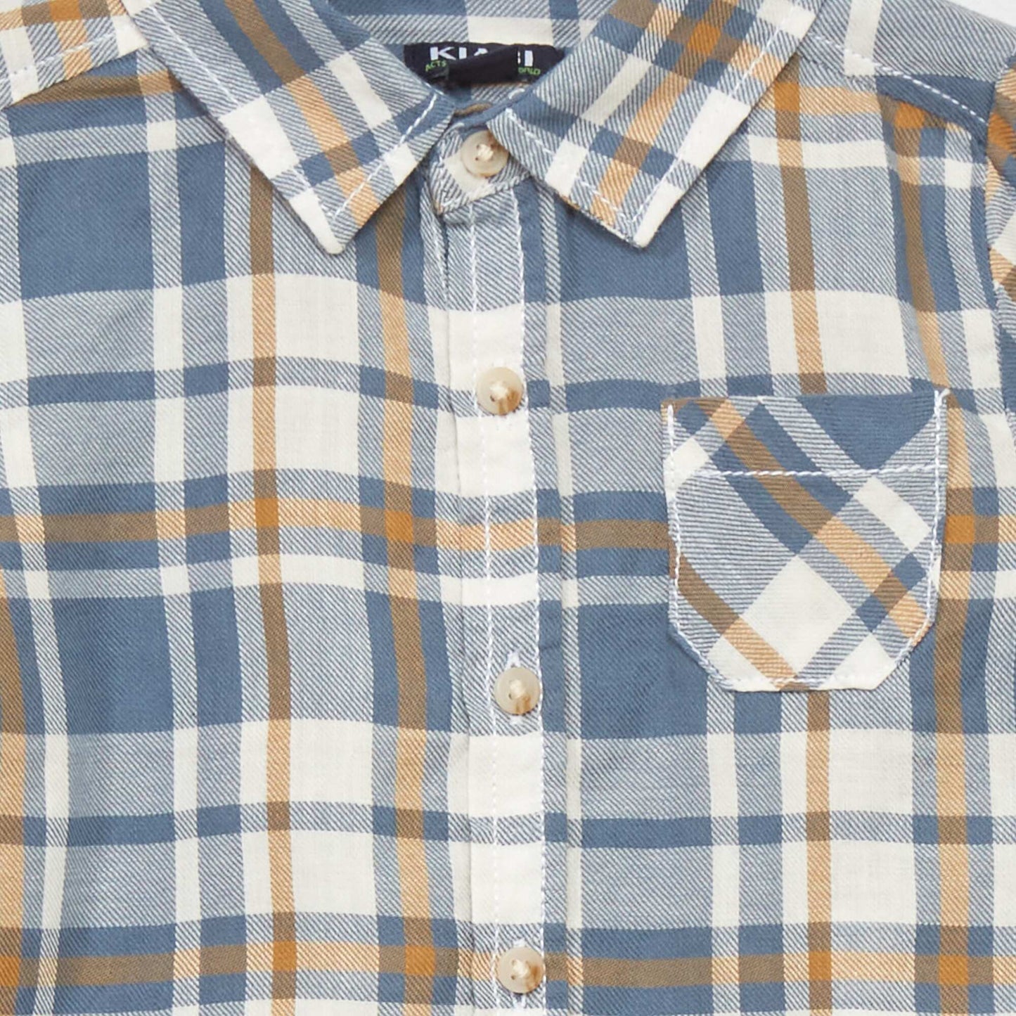 Twill checked shirt BLUE