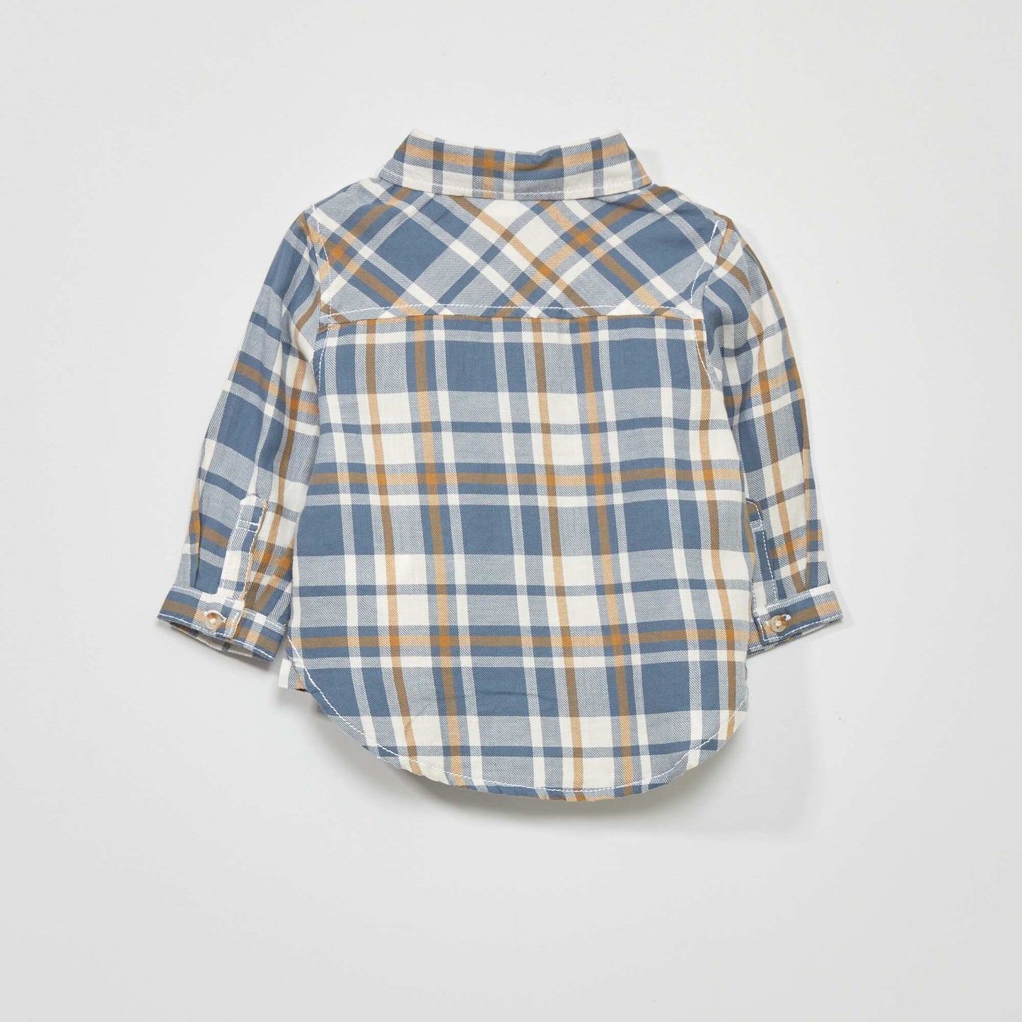 Twill checked shirt BLUE