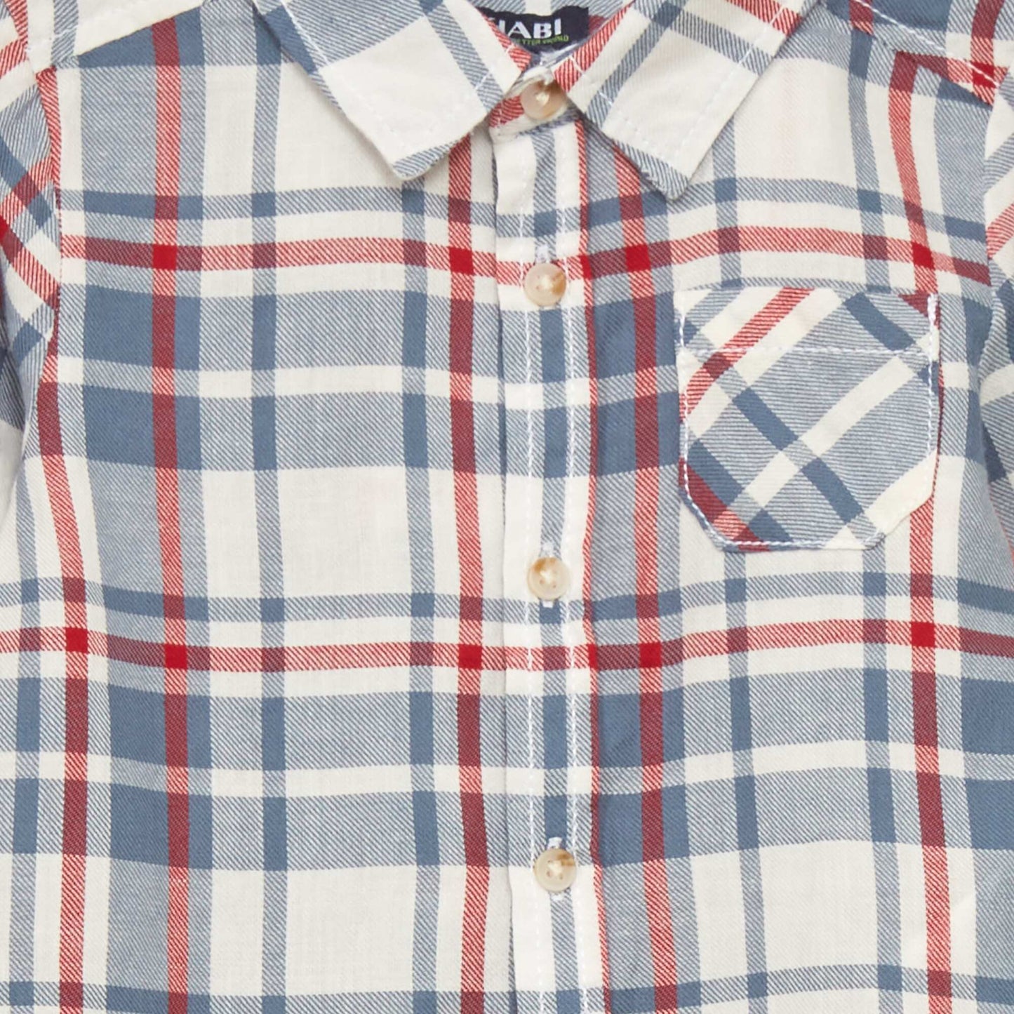 Twill checked shirt WHITE