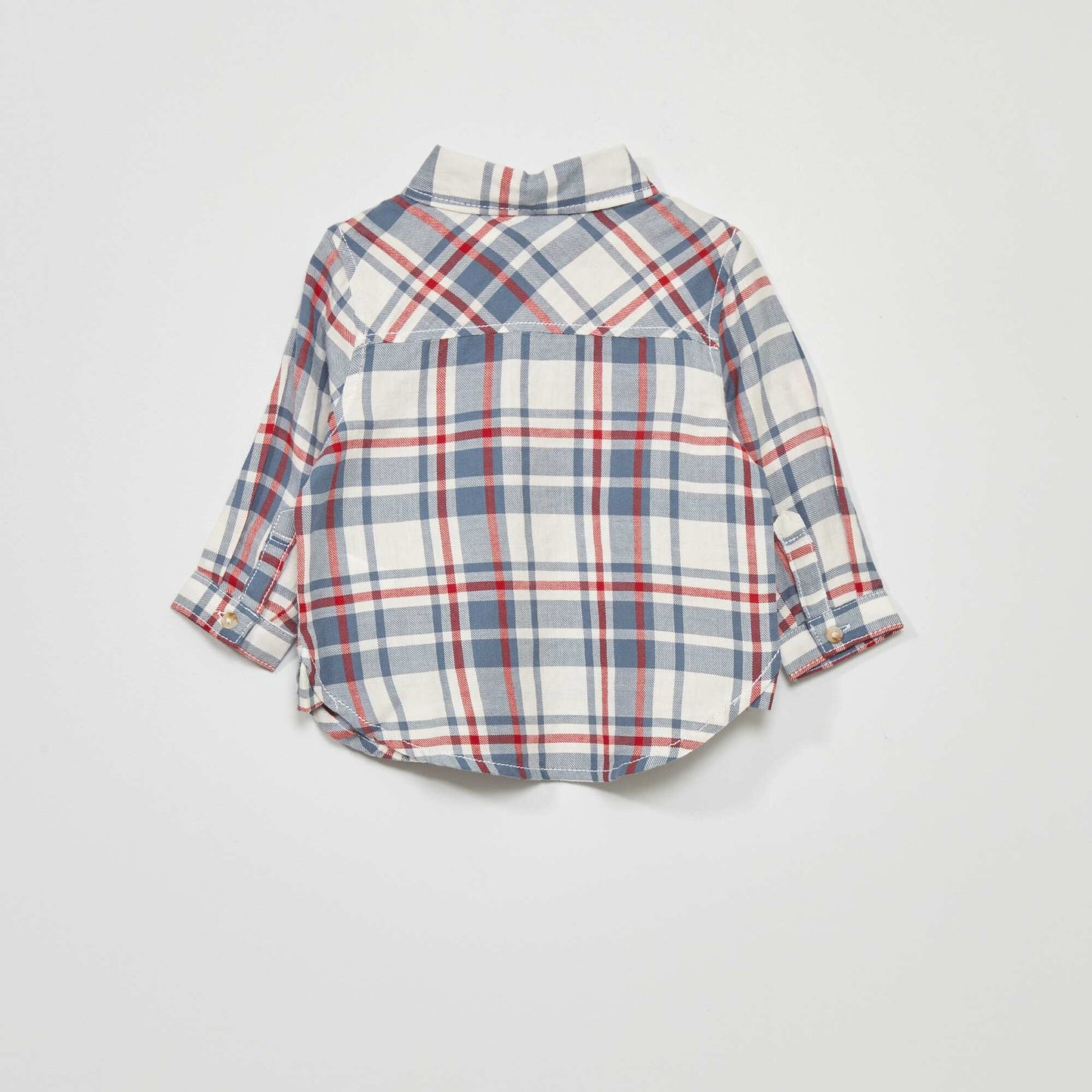 Twill checked shirt WHITE