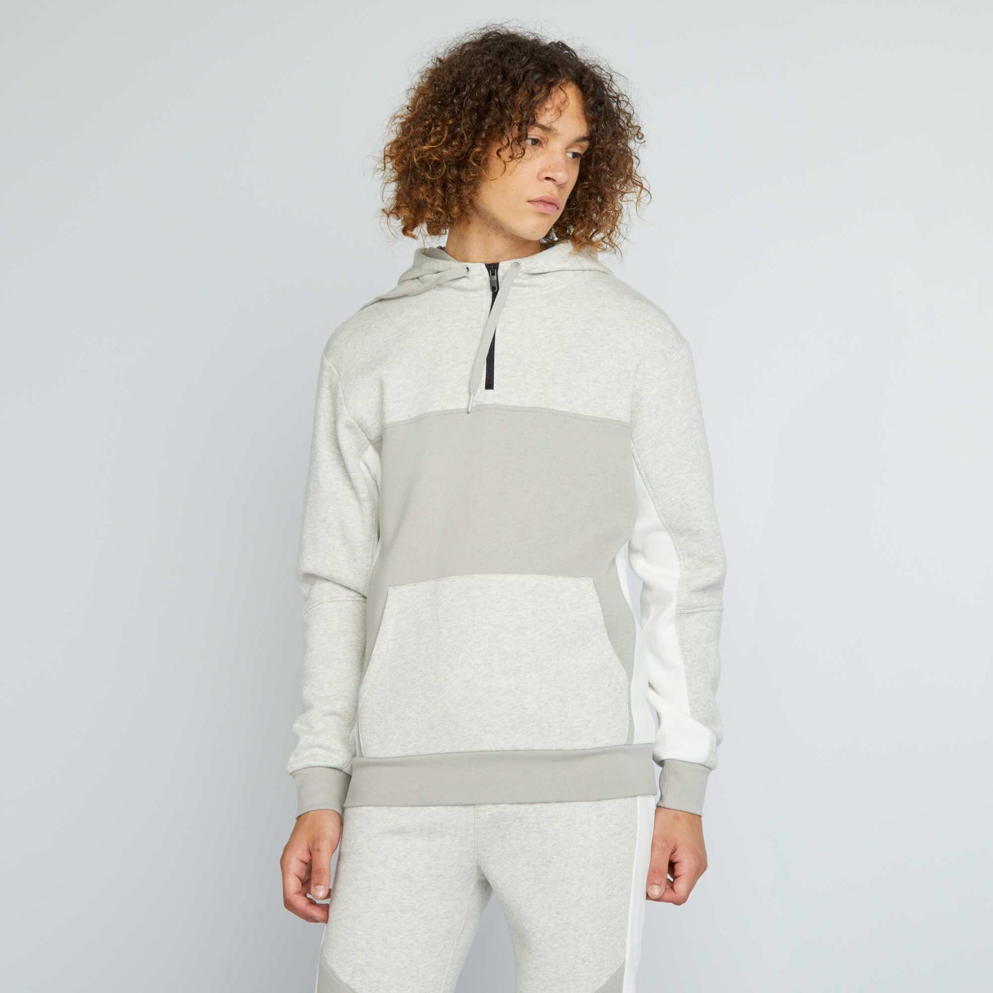 Plain sweatshirt fabric hoodie white