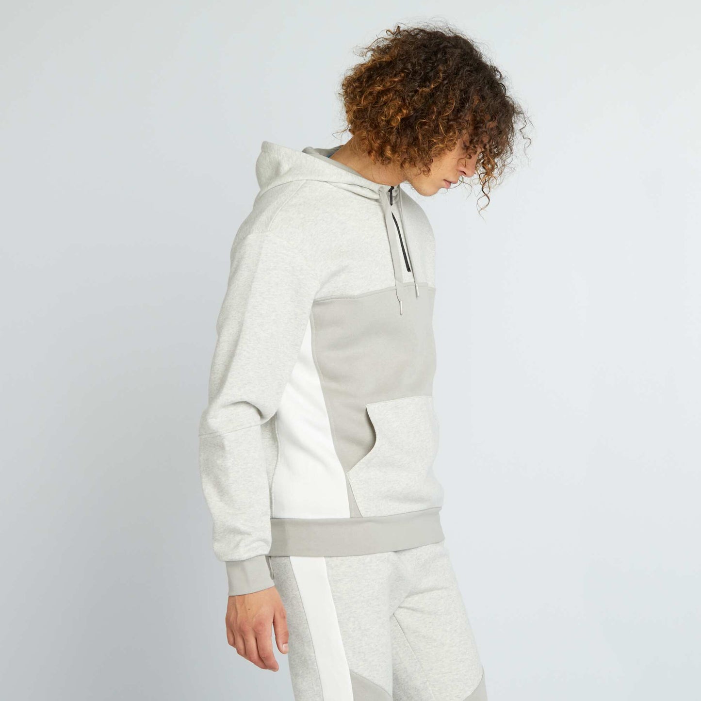 Plain sweatshirt fabric hoodie white