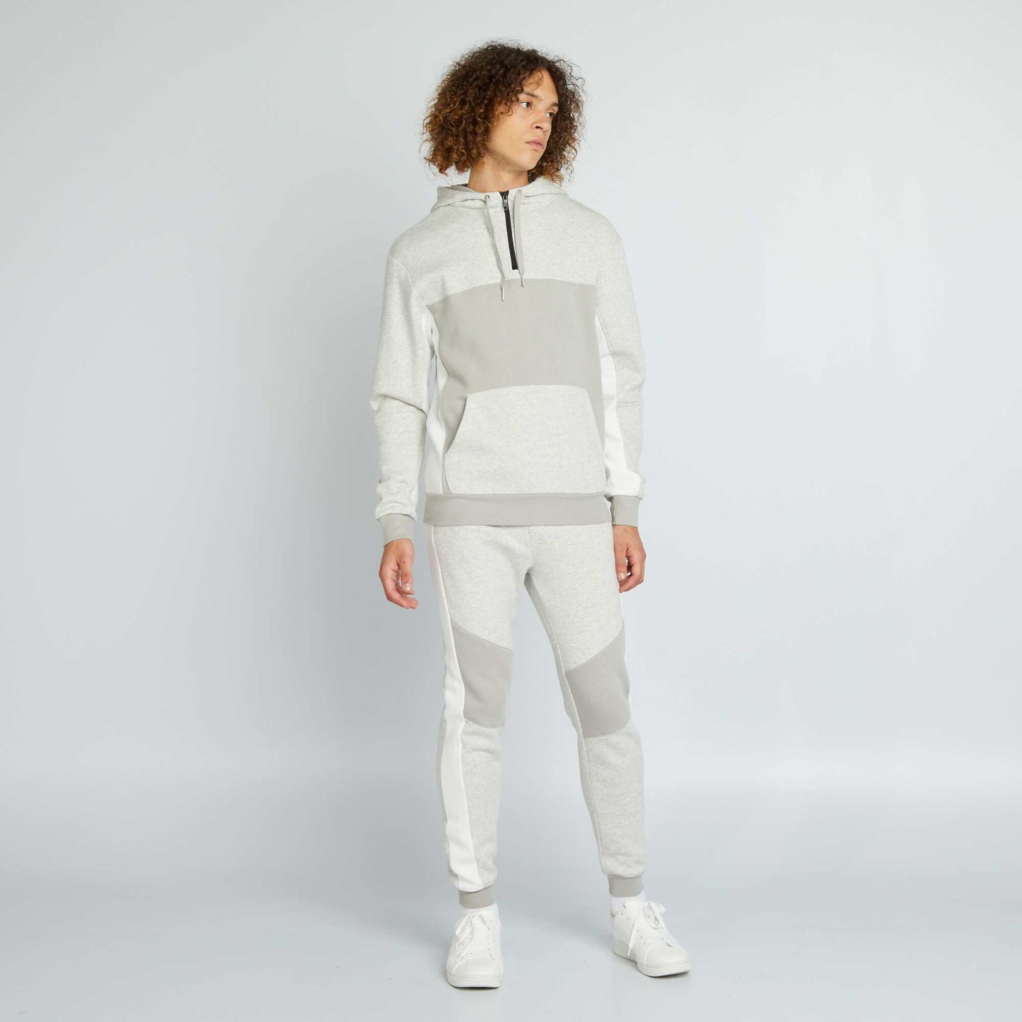 Plain sweatshirt fabric hoodie white