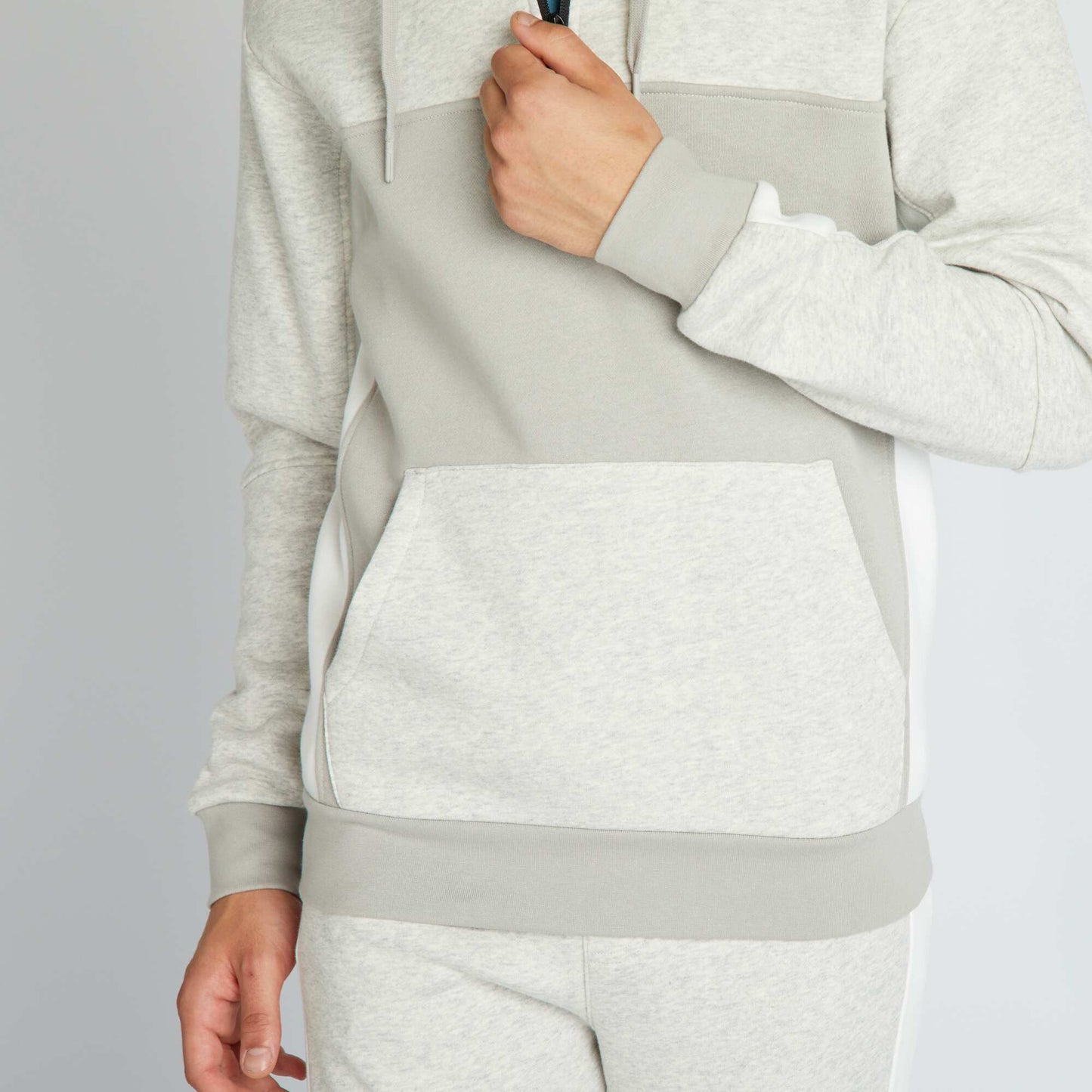 Plain sweatshirt fabric hoodie white