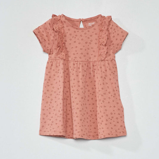 Ruffled printed dress PINK