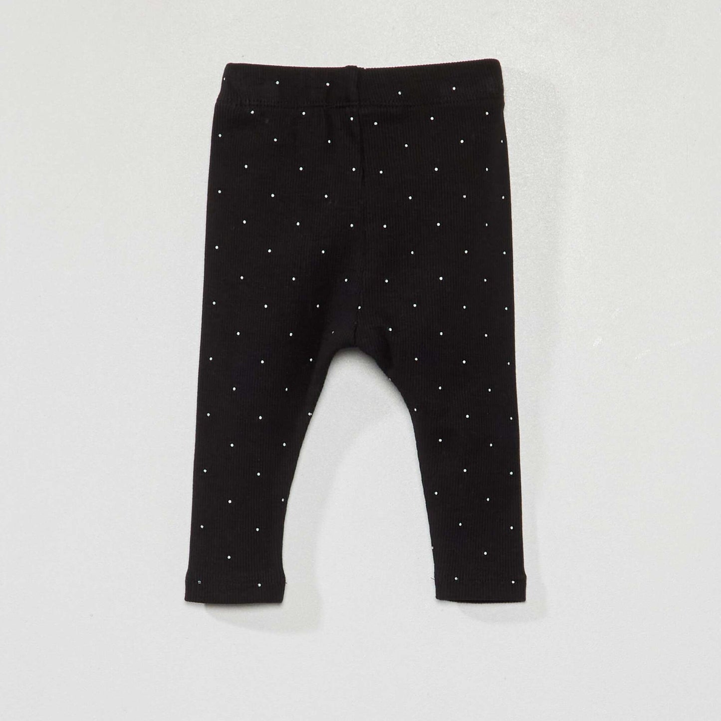 Ribbed knit leggings black dots