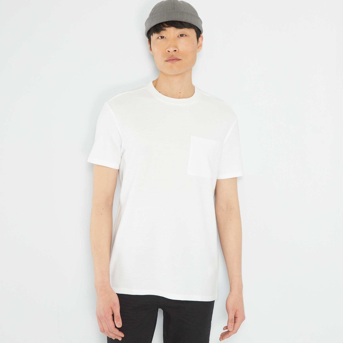 Striped jacquard T-shirt White