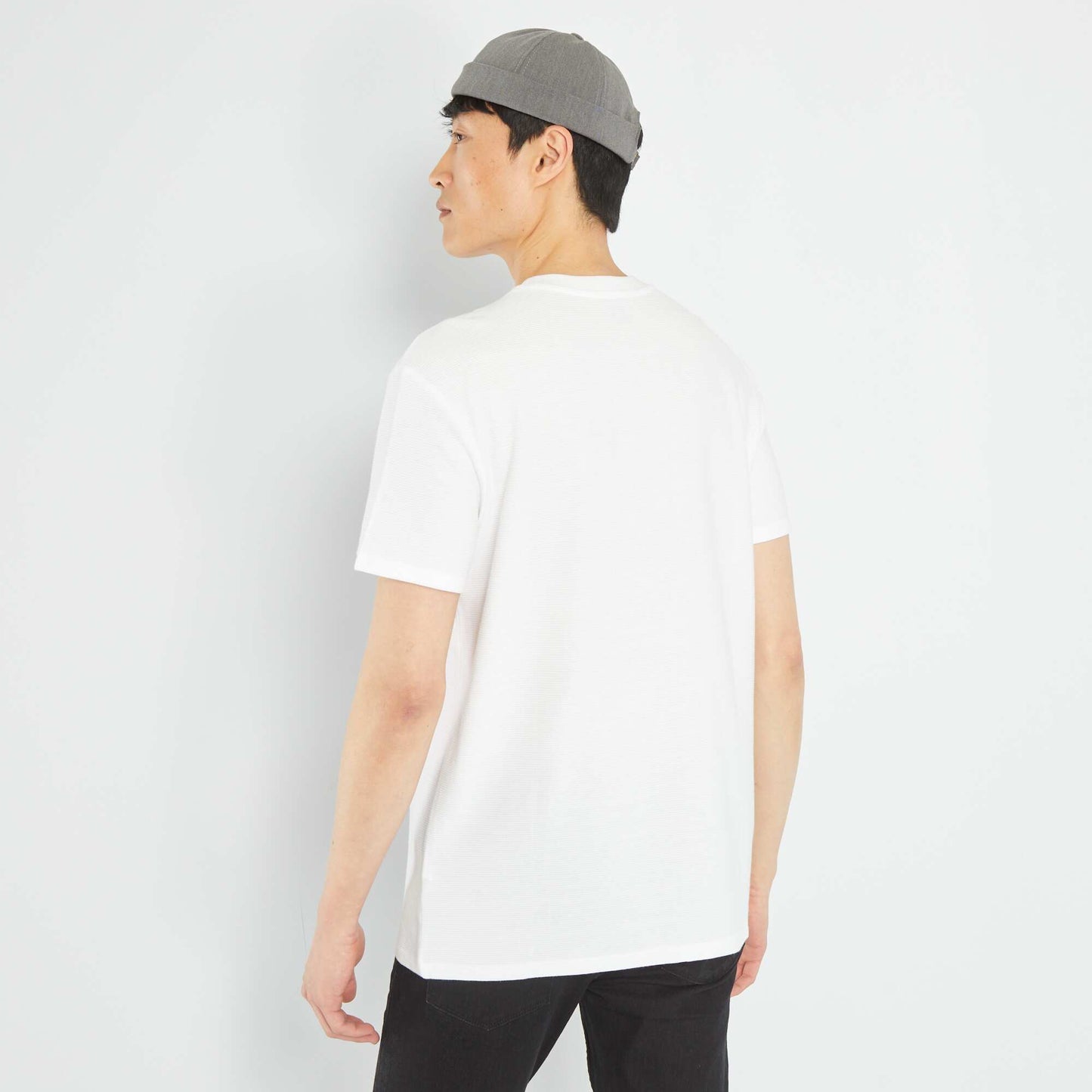 Striped jacquard T-shirt White