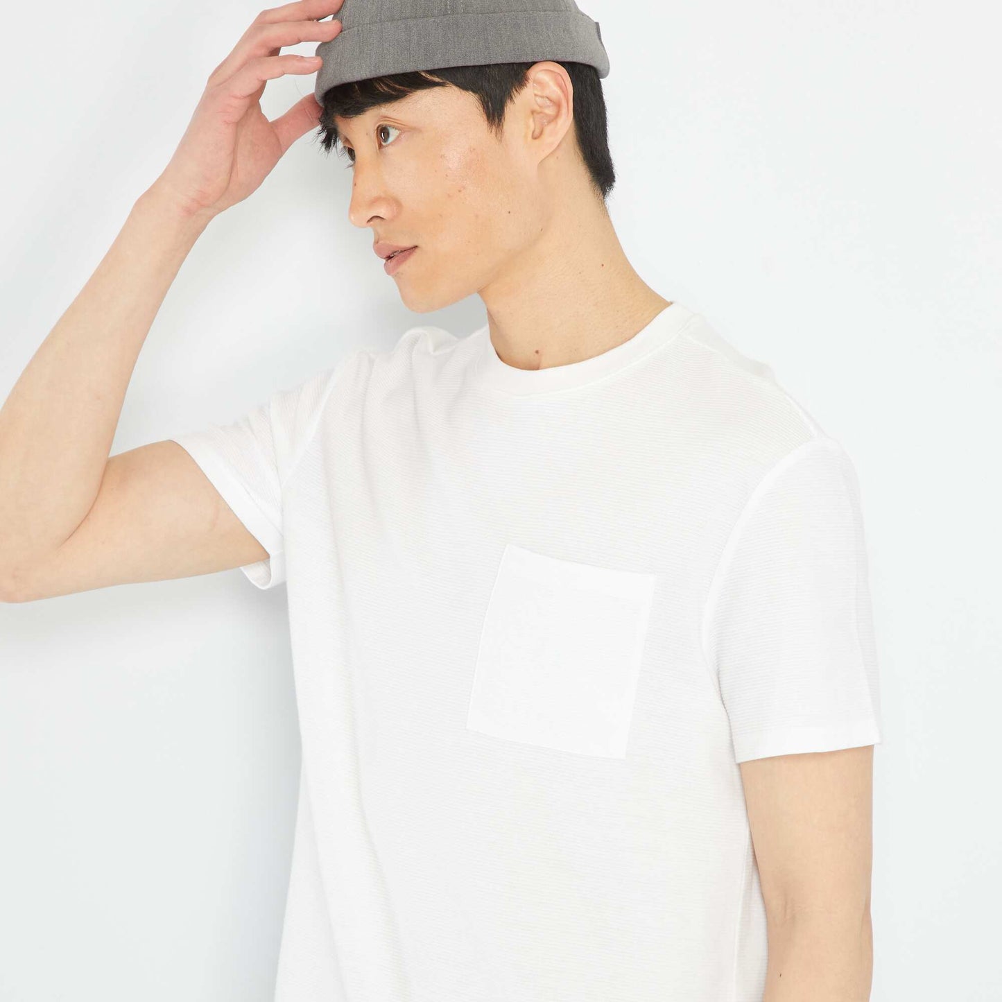 Striped jacquard T-shirt White