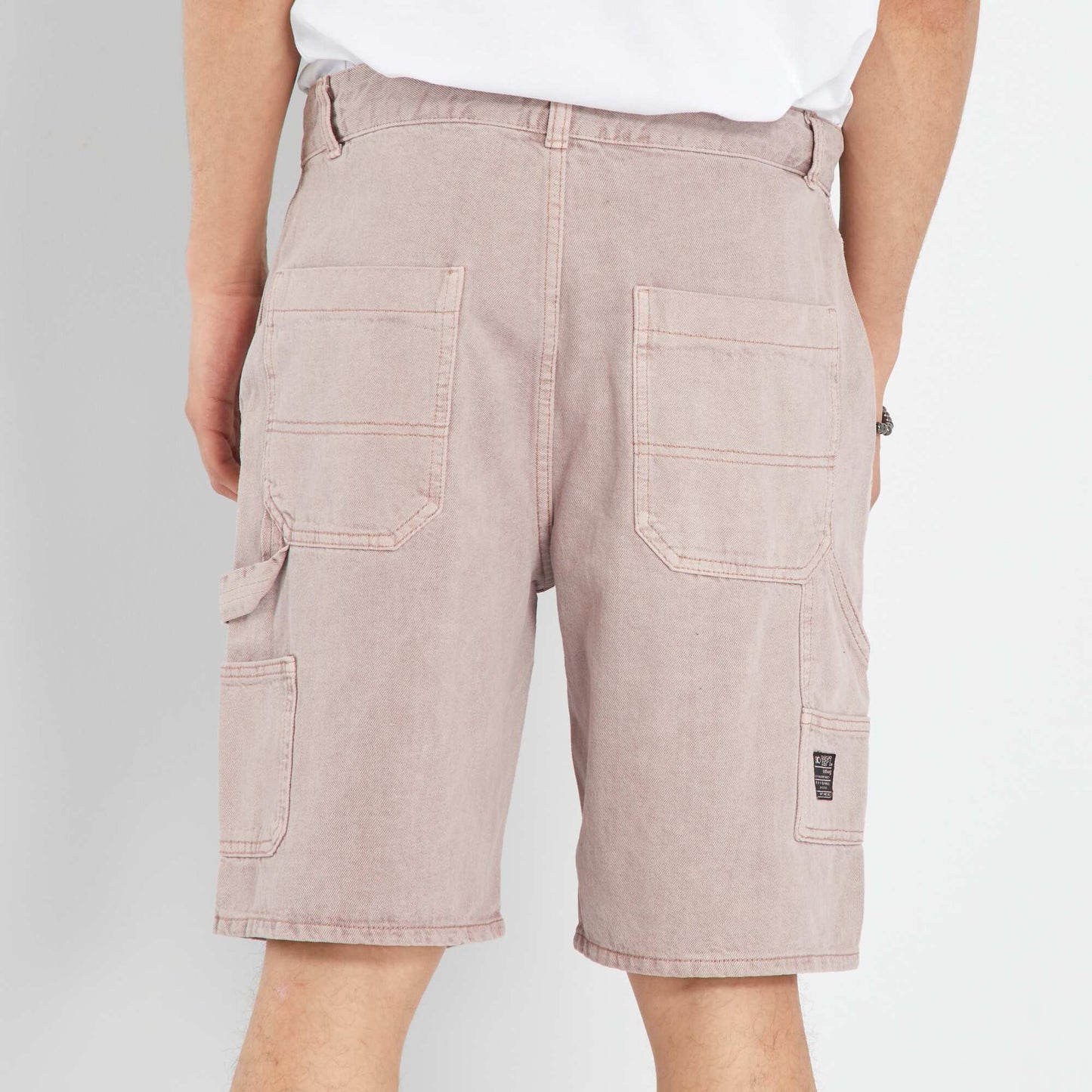 Denim Bermuda shorts grey pink