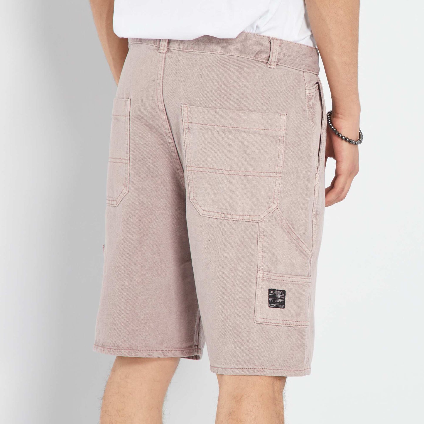 Denim Bermuda shorts grey pink