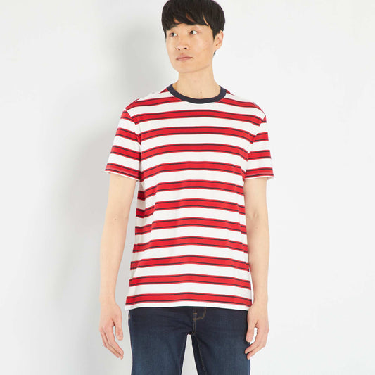 Striped jersey T-shirt RED