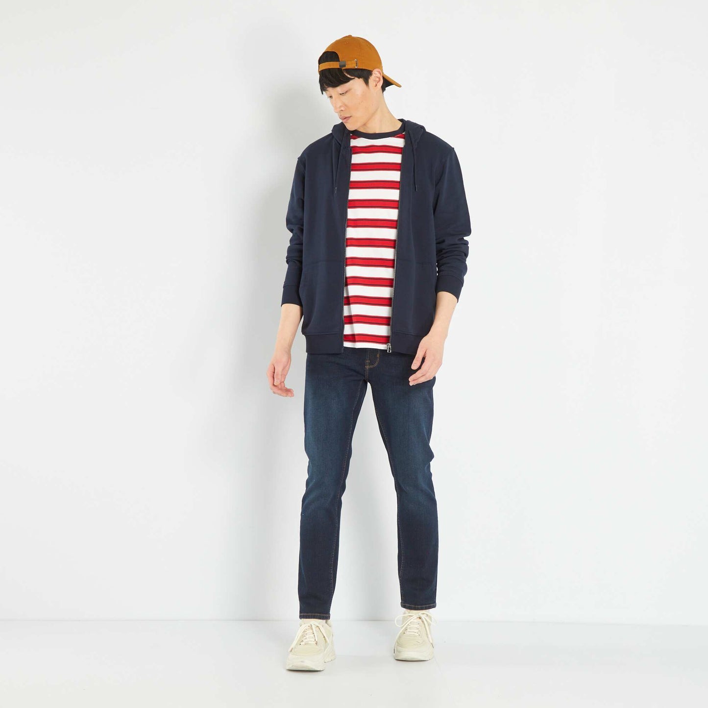 Striped jersey T-shirt RED