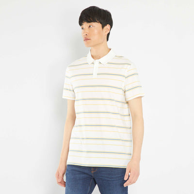 Piqué knit polo shirt White